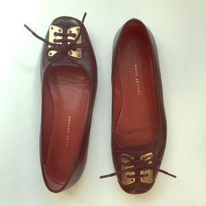 Marc by Marc Jacobs Black Leather Lace-up Flats